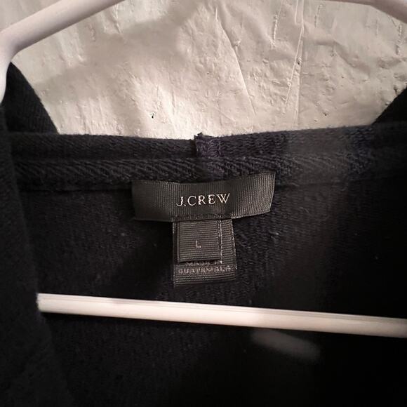 J crew blue white color block full zip hooded terry jacket size lg - Picture 3 of 5
